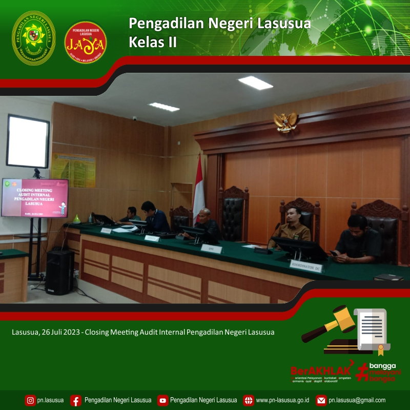 Closing Meeting Audit Internal Pengadilan Negeri Lasusua Tahun 2023